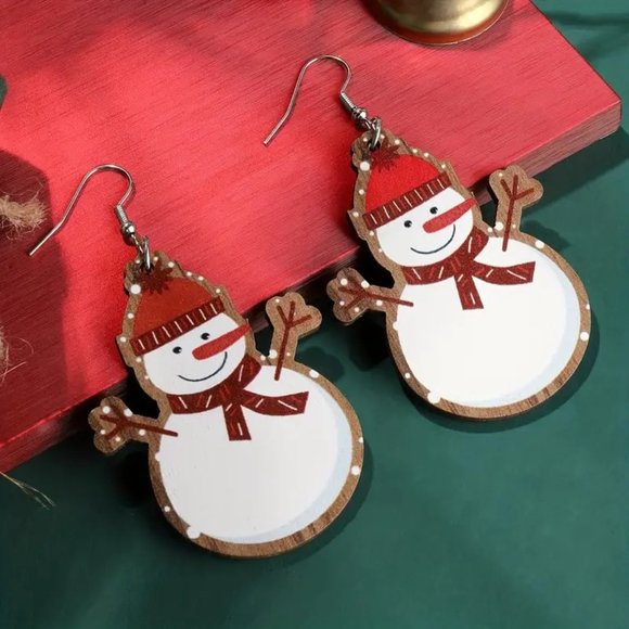 3/$12~Christmas Snowman Earrings - Picture 2 of 4